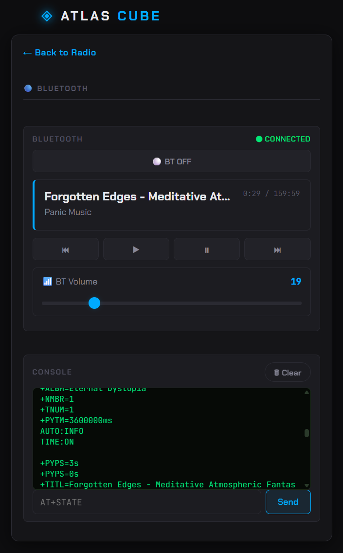 Web UI — bluetooth