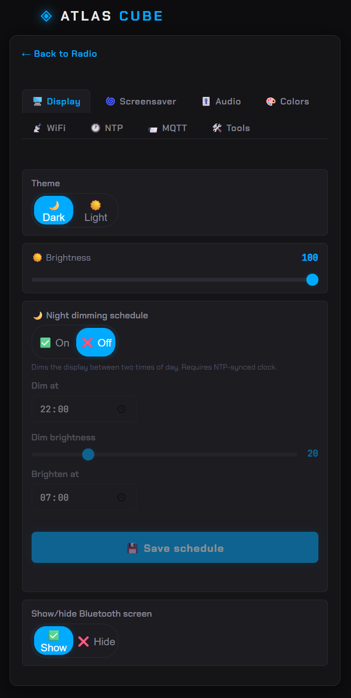Web UI — display
